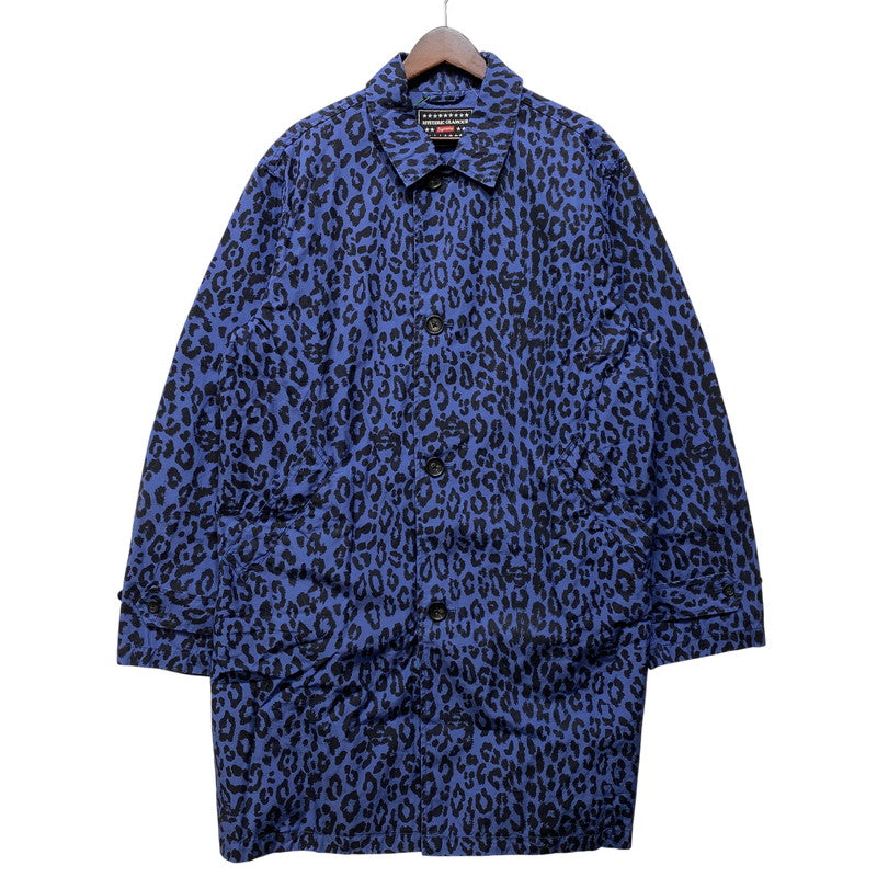 【中古品】【メンズ】 SUPREME × HYSTERIC GLAMOUR シュプリーム ヒステリックグラマー 21SS LEOPARD TRENCH レオパード トレンチ アウター 149-260804-cs-13-izu サイズ：L カラー：ブルー×ブラック 万代Net店