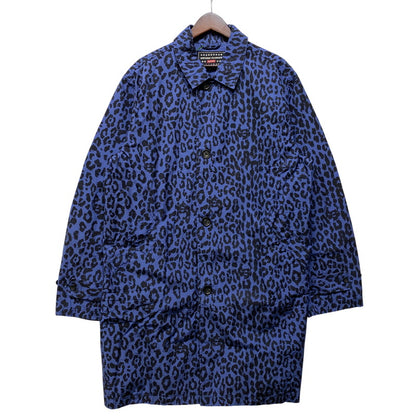 【中古品】【メンズ】 SUPREME × HYSTERIC GLAMOUR シュプリーム ヒステリックグラマー 21SS LEOPARD TRENCH レオパード トレンチ アウター 149-260804-cs-13-izu サイズ：L カラー：ブルー×ブラック 万代Net店