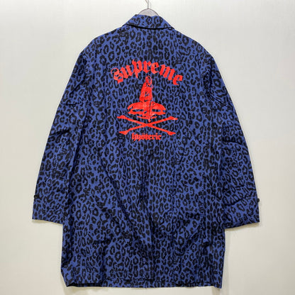 【中古品】【メンズ】 SUPREME × HYSTERIC GLAMOUR シュプリーム ヒステリックグラマー 21SS LEOPARD TRENCH レオパード トレンチ アウター 149-260804-cs-13-izu サイズ：L カラー：ブルー×ブラック 万代Net店