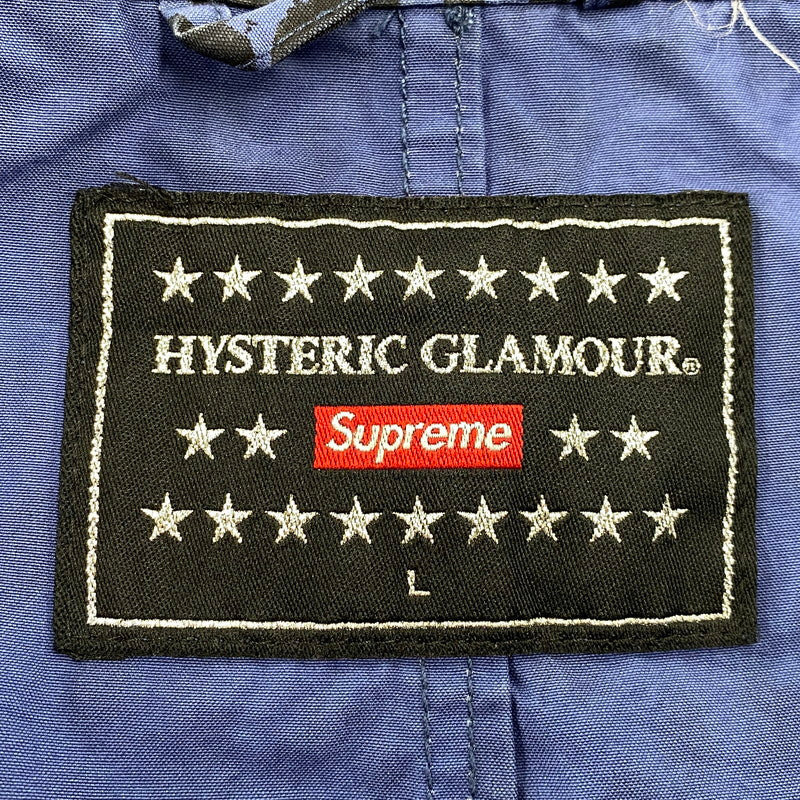 【中古品】【メンズ】 SUPREME × HYSTERIC GLAMOUR シュプリーム ヒステリックグラマー 21SS LEOPARD TRENCH レオパード トレンチ アウター 149-260804-cs-13-izu サイズ：L カラー：ブルー×ブラック 万代Net店