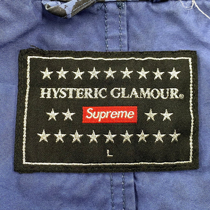 【中古品】【メンズ】 SUPREME × HYSTERIC GLAMOUR シュプリーム ヒステリックグラマー 21SS LEOPARD TRENCH レオパード トレンチ アウター 149-260804-cs-13-izu サイズ：L カラー：ブルー×ブラック 万代Net店