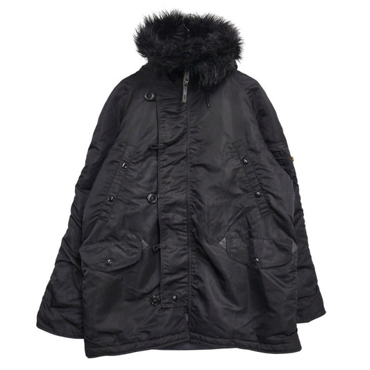 【中古品】【メンズ】 ALPHA INDUSTRIES アルファインダストリーズ N-3B FLIGHT JACKET 20024-701 フライトジャケット 145-260809-as-02-izu サイズ：L カラー：ブラック 万代Net店