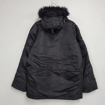 【中古品】【メンズ】 ALPHA INDUSTRIES アルファインダストリーズ N-3B FLIGHT JACKET 20024-701 フライトジャケット 145-260809-as-02-izu サイズ：L カラー：ブラック 万代Net店