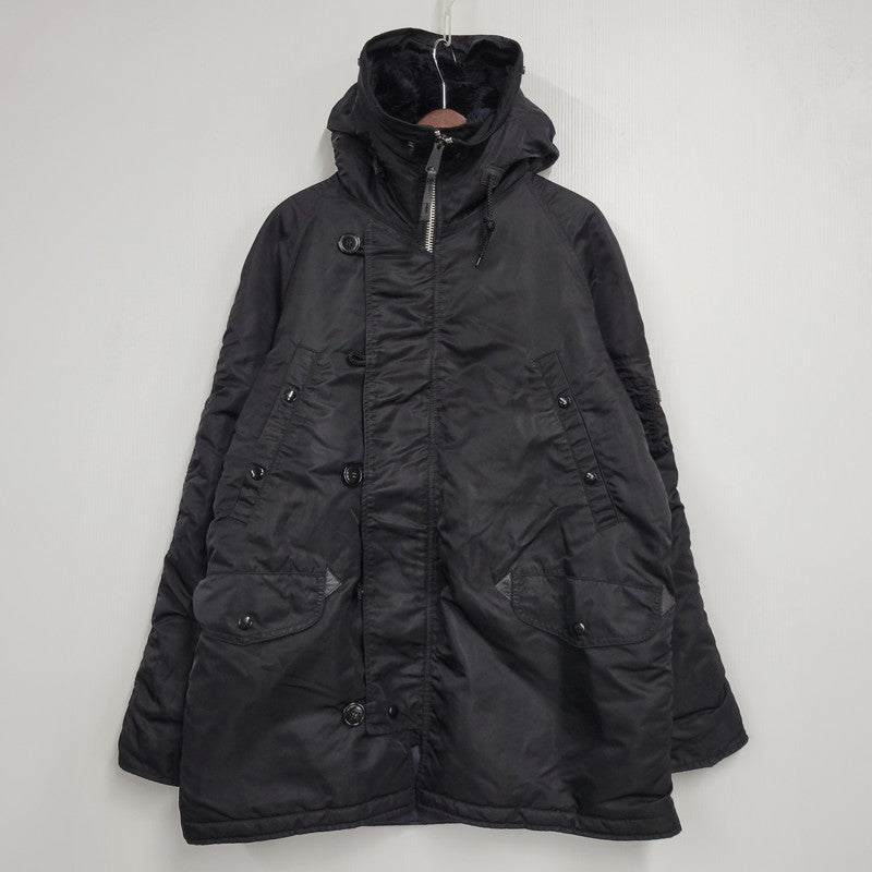 【中古品】【メンズ】 ALPHA INDUSTRIES アルファインダストリーズ N-3B FLIGHT JACKET 20024-701 フライトジャケット 145-260809-as-02-izu サイズ：L カラー：ブラック 万代Net店