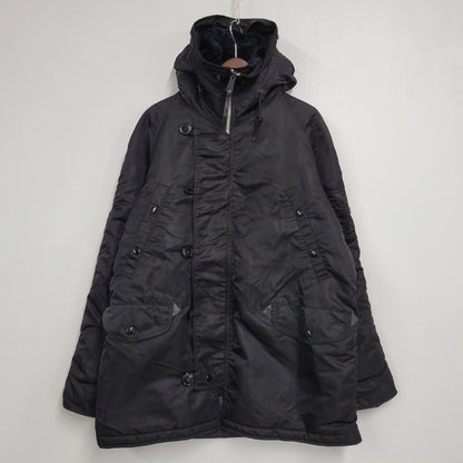 【中古品】【メンズ】 ALPHA INDUSTRIES アルファインダストリーズ N-3B FLIGHT JACKET 20024-701 フライトジャケット 145-260809-as-02-izu サイズ：L カラー：ブラック 万代Net店