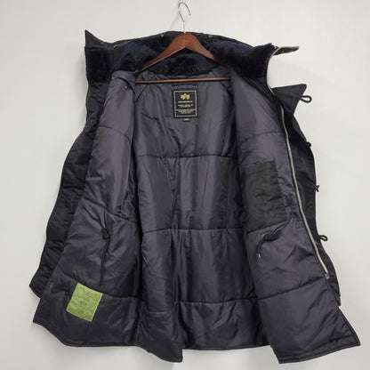 【中古品】【メンズ】 ALPHA INDUSTRIES アルファインダストリーズ N-3B FLIGHT JACKET 20024-701 フライトジャケット 145-260809-as-02-izu サイズ：L カラー：ブラック 万代Net店