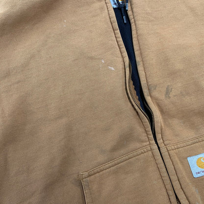 【現状渡し品】【メンズ】 Carhartt カーハート THERMAL LINER ZIP UP HOODED SWEATSHIRT サーマル ライナー ジップアップ フーデッドスウェットシャツ パーカー 146-260808-as-14-izu カラー：キャメル 万代Net店