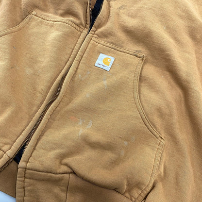 【現状渡し品】【メンズ】 Carhartt カーハート THERMAL LINER ZIP UP HOODED SWEATSHIRT サーマル ライナー ジップアップ フーデッドスウェットシャツ パーカー 146-260808-as-14-izu カラー：キャメル 万代Net店