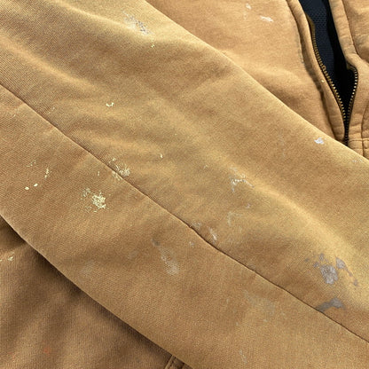 【現状渡し品】【メンズ】 Carhartt カーハート THERMAL LINER ZIP UP HOODED SWEATSHIRT サーマル ライナー ジップアップ フーデッドスウェットシャツ パーカー 146-260808-as-14-izu カラー：キャメル 万代Net店