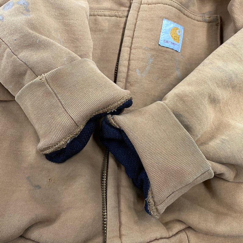 【現状渡し品】【メンズ】 Carhartt カーハート THERMAL LINER ZIP UP HOODED SWEATSHIRT サーマル ライナー ジップアップ フーデッドスウェットシャツ パーカー 146-260808-as-14-izu カラー：キャメル 万代Net店