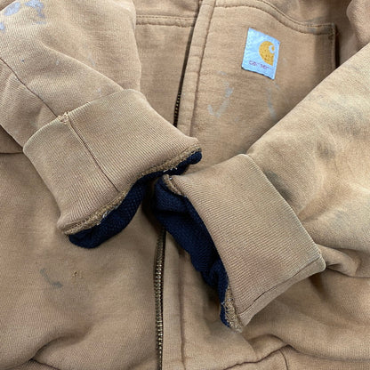 【現状渡し品】【メンズ】 Carhartt カーハート THERMAL LINER ZIP UP HOODED SWEATSHIRT サーマル ライナー ジップアップ フーデッドスウェットシャツ パーカー 146-260808-as-14-izu カラー：キャメル 万代Net店