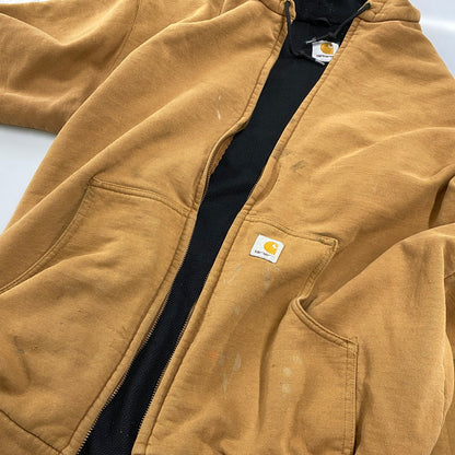 【現状渡し品】【メンズ】 Carhartt カーハート THERMAL LINER ZIP UP HOODED SWEATSHIRT サーマル ライナー ジップアップ フーデッドスウェットシャツ パーカー 146-260808-as-14-izu カラー：キャメル 万代Net店