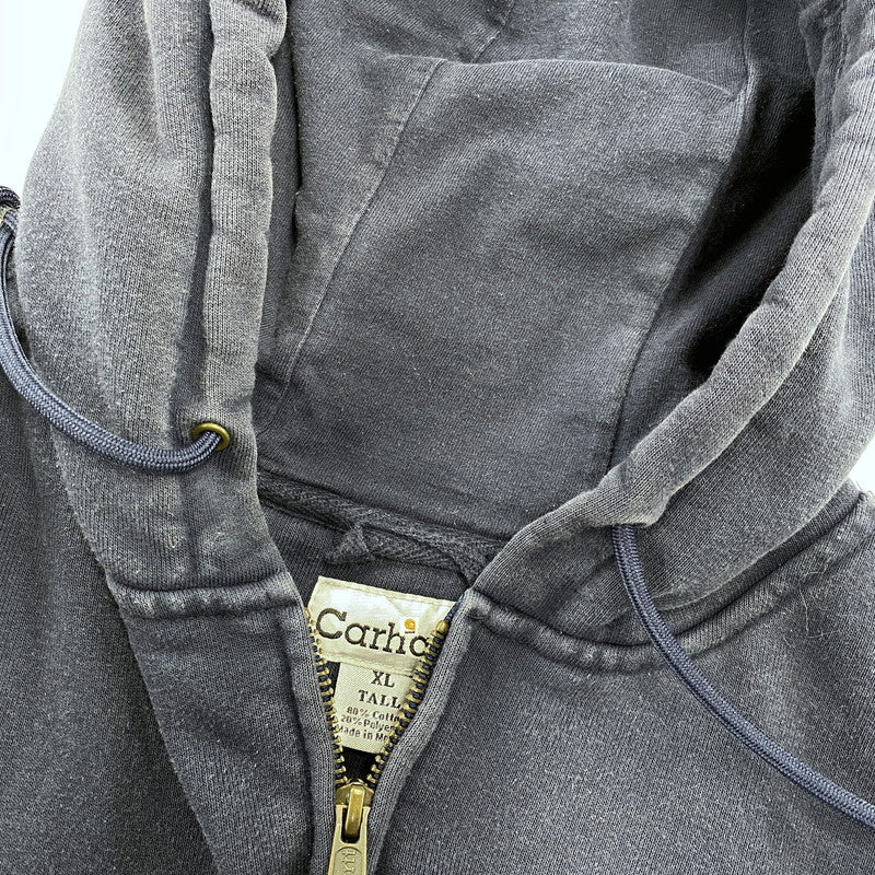 【現状渡し品】【メンズ】 Carhartt カーハート ZIP UP HOODED SWEATSHIRT K185 NVY ジップアップ フーデッドスウェットシャツ パーカー メキシコ製 146-260808-as-12-izu サイズ：XL カラー：ネイビー 万代Net店