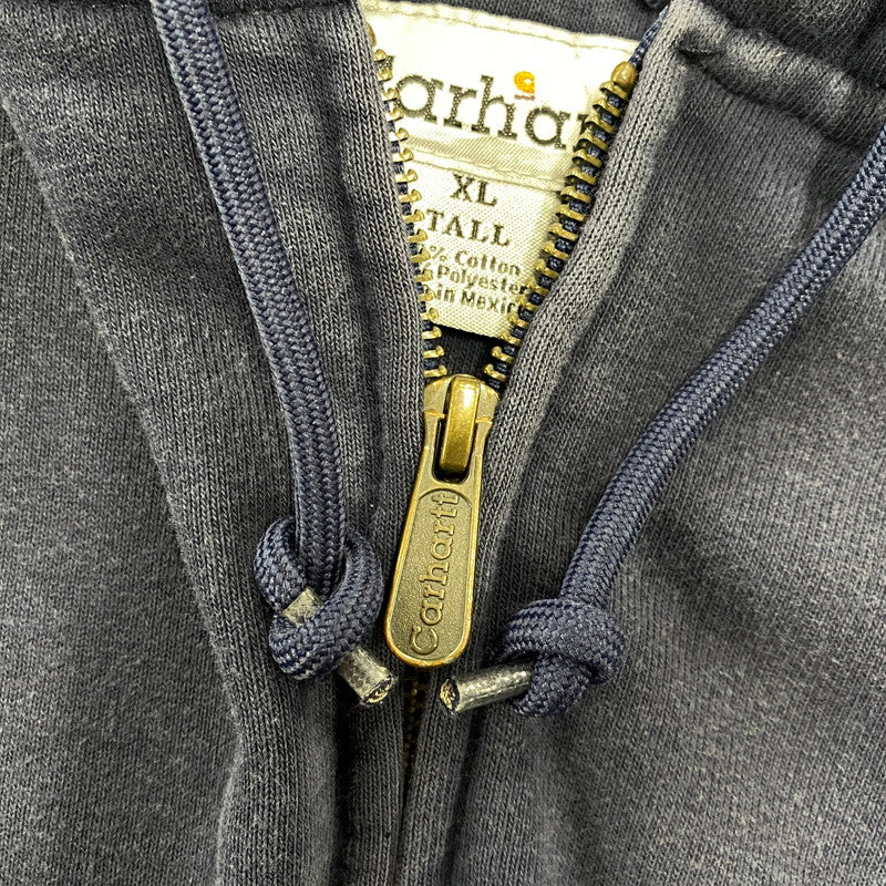 【現状渡し品】【メンズ】 Carhartt カーハート ZIP UP HOODED SWEATSHIRT K185 NVY ジップアップ フーデッドスウェットシャツ パーカー メキシコ製 146-260808-as-12-izu サイズ：XL カラー：ネイビー 万代Net店