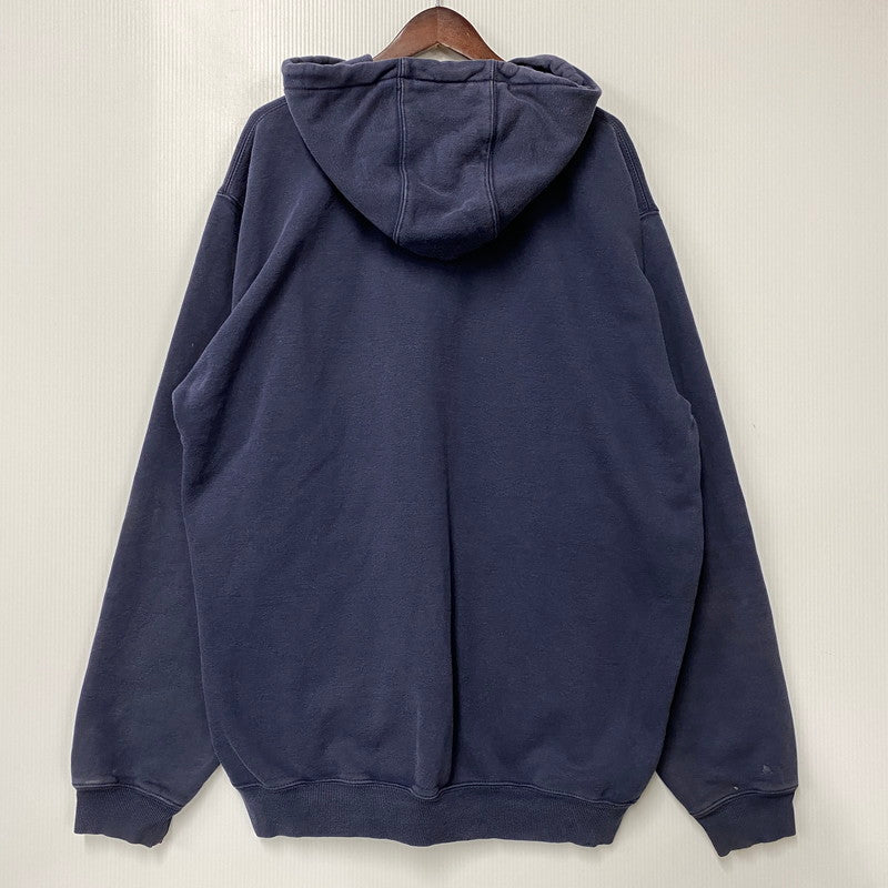 【現状渡し品】【メンズ】 Carhartt カーハート ZIP UP HOODED SWEATSHIRT K185 NVY ジップアップ フーデッドスウェットシャツ パーカー メキシコ製 146-260808-as-12-izu サイズ：XL カラー：ネイビー 万代Net店