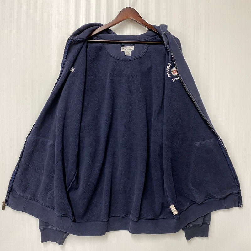 【現状渡し品】【メンズ】 Carhartt カーハート ZIP UP HOODED SWEATSHIRT K185 NVY ジップアップ フーデッドスウェットシャツ パーカー メキシコ製 146-260808-as-12-izu サイズ：XL カラー：ネイビー 万代Net店