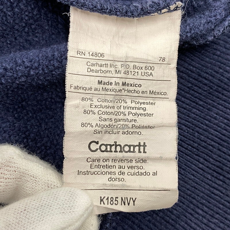【現状渡し品】【メンズ】 Carhartt カーハート ZIP UP HOODED SWEATSHIRT K185 NVY ジップアップ フーデッドスウェットシャツ パーカー メキシコ製 146-260808-as-12-izu サイズ：XL カラー：ネイビー 万代Net店