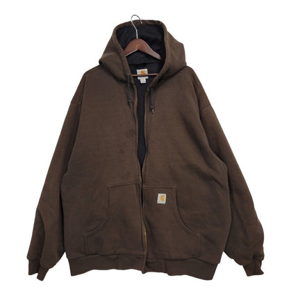 【現状渡し品】【メンズ】 Carhartt カーハート THERMAL LINER ZIP UP HOODED SWEATSHIRT J149 DKB サーマルライナー ジップアップ パーカー メキシコ製 146-260809-as-01-izu サイズ：3XL カラー：ブラウン 万代Net店
