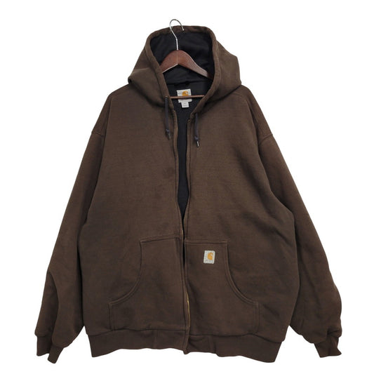 【現状渡し品】【メンズ】 Carhartt カーハート THERMAL LINER ZIP UP HOODED SWEATSHIRT J149 DKB サーマルライナー ジップアップ パーカー メキシコ製 146-260809-as-01-izu サイズ：3XL カラー：ブラウン 万代Net店
