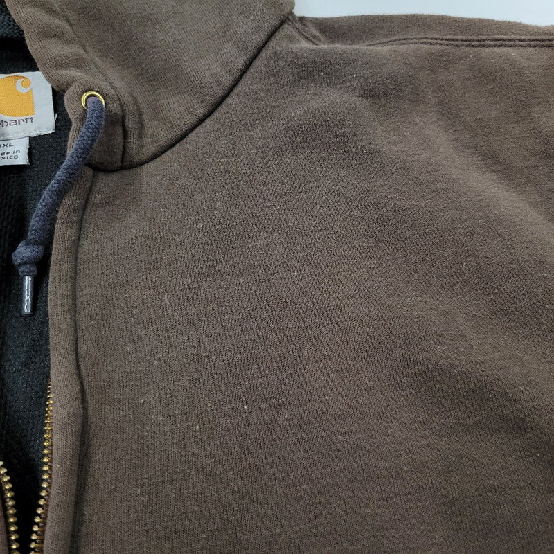 【現状渡し品】【メンズ】 Carhartt カーハート THERMAL LINER ZIP UP HOODED SWEATSHIRT J149 DKB サーマルライナー ジップアップ パーカー メキシコ製 146-260809-as-01-izu サイズ：3XL カラー：ブラウン 万代Net店