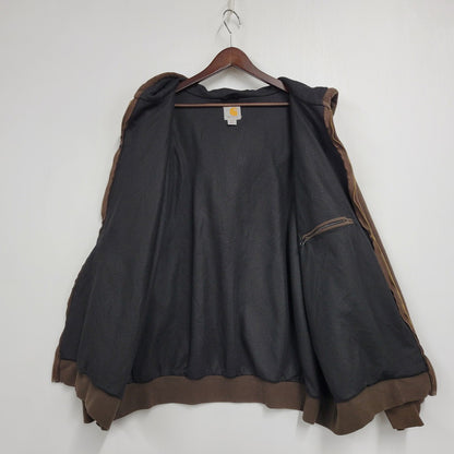 【現状渡し品】【メンズ】 Carhartt カーハート THERMAL LINER ZIP UP HOODED SWEATSHIRT J149 DKB サーマルライナー ジップアップ パーカー メキシコ製 146-260809-as-01-izu サイズ：3XL カラー：ブラウン 万代Net店