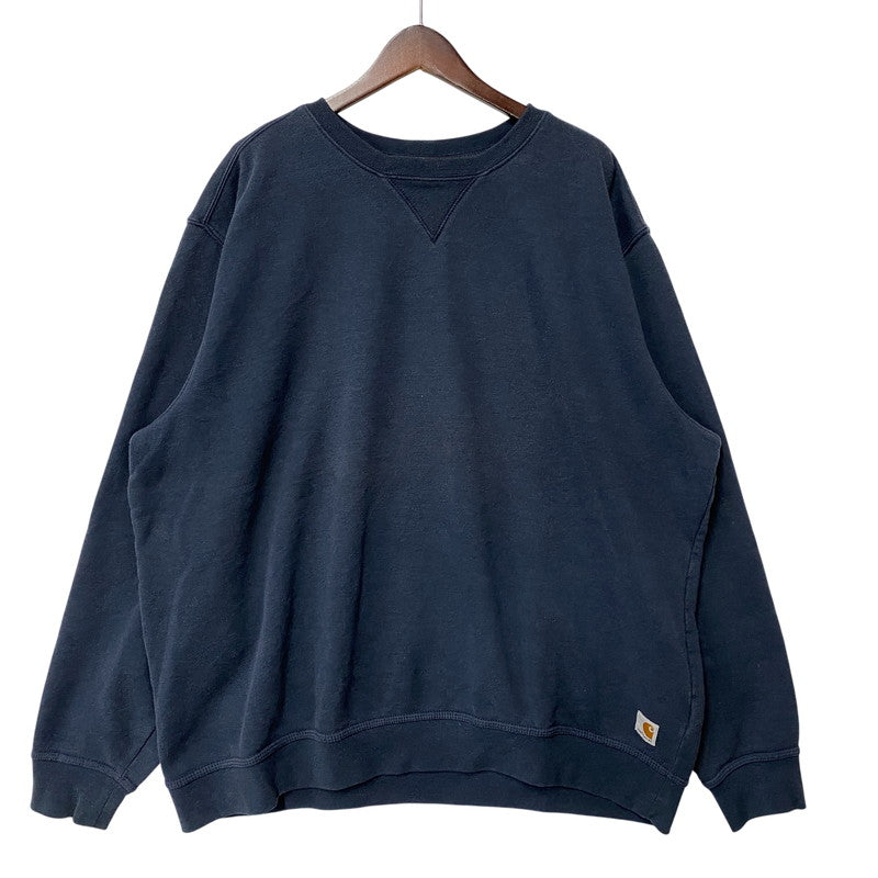 【中古品】【メンズ】 Carhartt カーハート MIDWEIGHT CREWNECK SWEATSHIRT K124 472 ミッドウェイト クルーネック スウェット トレーナー 146-260808-as-10-izu サイズ：2XL カラー：ネイビー 万代Net店