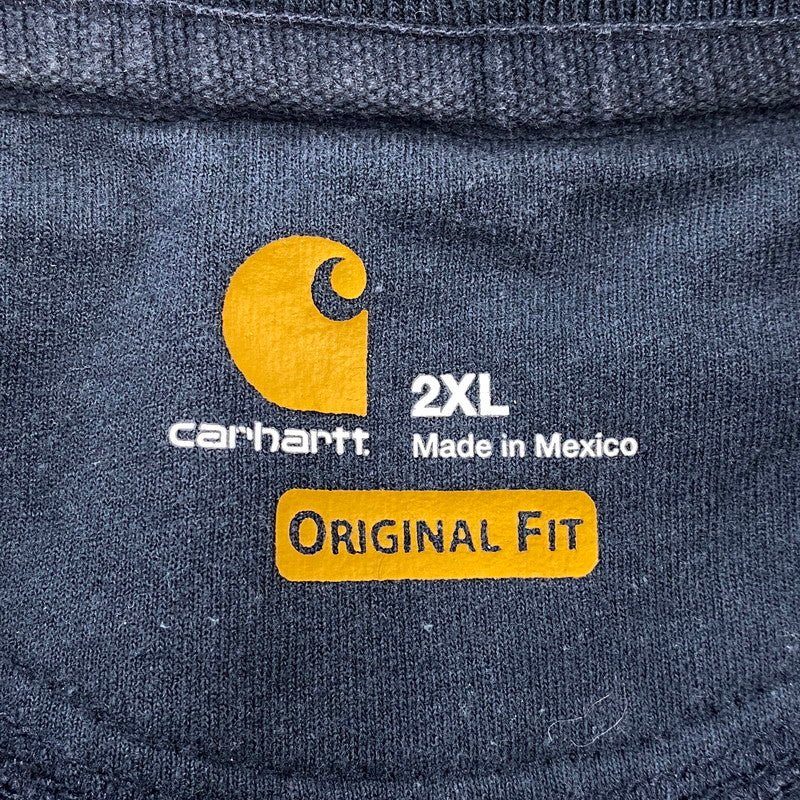 【中古品】【メンズ】 Carhartt カーハート MIDWEIGHT CREWNECK SWEATSHIRT K124 472 ミッドウェイト クルーネック スウェット トレーナー 146-260808-as-10-izu サイズ：2XL カラー：ネイビー 万代Net店