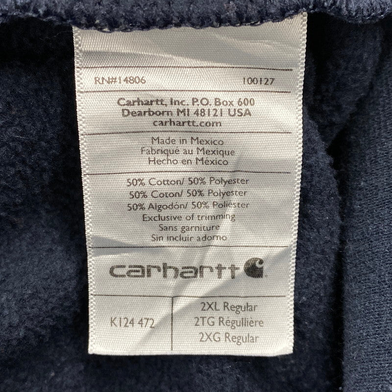 【中古品】【メンズ】 Carhartt カーハート MIDWEIGHT CREWNECK SWEATSHIRT K124 472 ミッドウェイト クルーネック スウェット トレーナー 146-260808-as-10-izu サイズ：2XL カラー：ネイビー 万代Net店