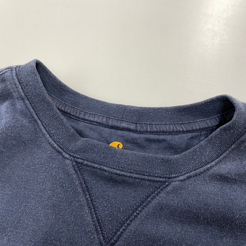 【中古品】【メンズ】 Carhartt カーハート MIDWEIGHT CREWNECK SWEATSHIRT K124 472 ミッドウェイト クルーネック スウェット トレーナー 146-260808-as-10-izu サイズ：2XL カラー：ネイビー 万代Net店