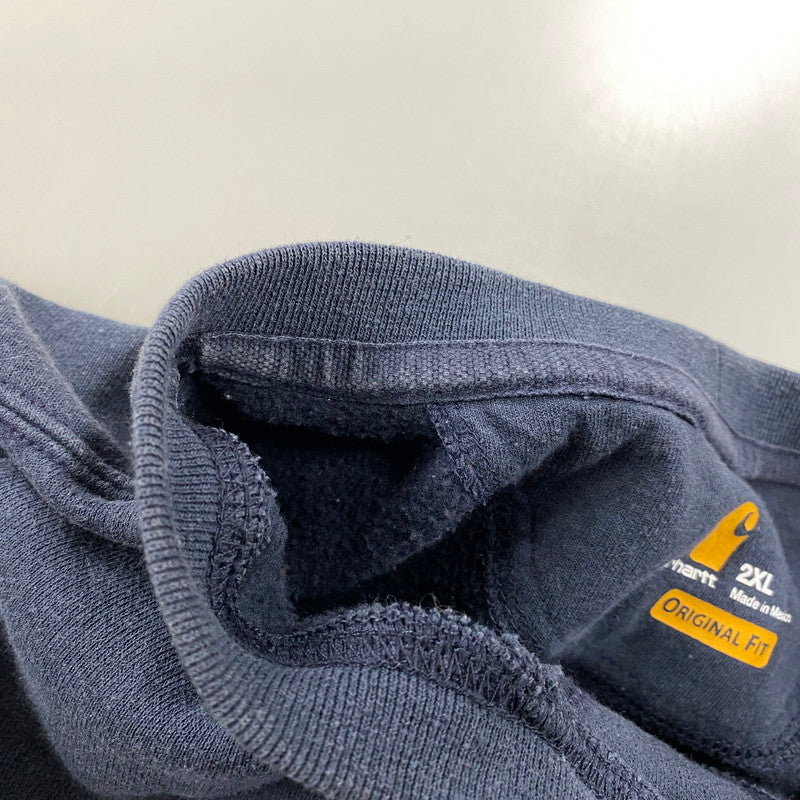 【中古品】【メンズ】 Carhartt カーハート MIDWEIGHT CREWNECK SWEATSHIRT K124 472 ミッドウェイト クルーネック スウェット トレーナー 146-260808-as-10-izu サイズ：2XL カラー：ネイビー 万代Net店