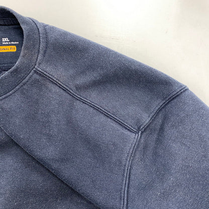 【中古品】【メンズ】 Carhartt カーハート MIDWEIGHT CREWNECK SWEATSHIRT K124 472 ミッドウェイト クルーネック スウェット トレーナー 146-260808-as-10-izu サイズ：2XL カラー：ネイビー 万代Net店