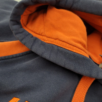 【中古品】【メンズ】 OLD NIKE TEAM オールド ナイキ チーム 90-00S ILLINOIS RAGLAN SLEEVE HOODED SWEATSHIRT イリノイ ラグランスリーブ フーデッドスウェットシャツ トップス 長袖 146-260809-ya-15-izu サイズ：XXL カラー：ネイビー×オレンジ 万代Net店