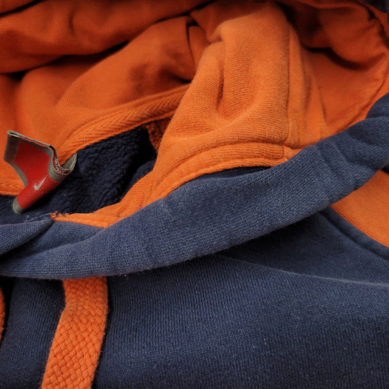 【中古品】【メンズ】 OLD NIKE TEAM オールド ナイキ チーム 90-00S ILLINOIS RAGLAN SLEEVE HOODED SWEATSHIRT イリノイ ラグランスリーブ フーデッドスウェットシャツ トップス 長袖 146-260809-ya-15-izu サイズ：XXL カラー：ネイビー×オレンジ 万代Net店