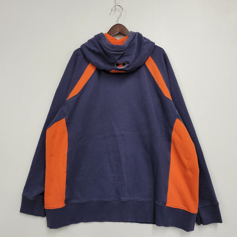 【中古品】【メンズ】 OLD NIKE TEAM オールド ナイキ チーム 90-00S ILLINOIS RAGLAN SLEEVE HOODED SWEATSHIRT イリノイ ラグランスリーブ フーデッドスウェットシャツ トップス 長袖 146-260809-ya-15-izu サイズ：XXL カラー：ネイビー×オレンジ 万代Net店