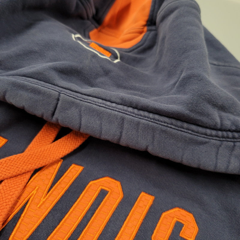【中古品】【メンズ】 OLD NIKE TEAM オールド ナイキ チーム 90-00S ILLINOIS RAGLAN SLEEVE HOODED SWEATSHIRT イリノイ ラグランスリーブ フーデッドスウェットシャツ トップス 長袖 146-260809-ya-15-izu サイズ：XXL カラー：ネイビー×オレンジ 万代Net店