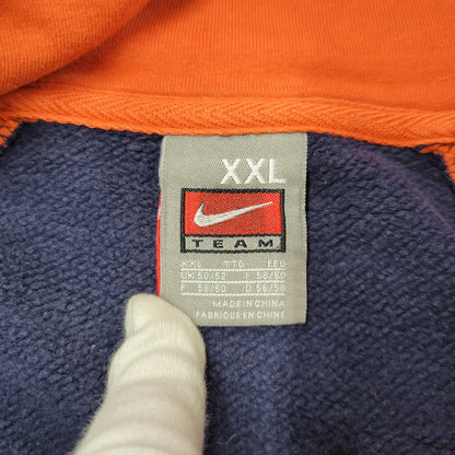 【中古品】【メンズ】 OLD NIKE TEAM オールド ナイキ チーム 90-00S ILLINOIS RAGLAN SLEEVE HOODED SWEATSHIRT イリノイ ラグランスリーブ フーデッドスウェットシャツ トップス 長袖 146-260809-ya-15-izu サイズ：XXL カラー：ネイビー×オレンジ 万代Net店