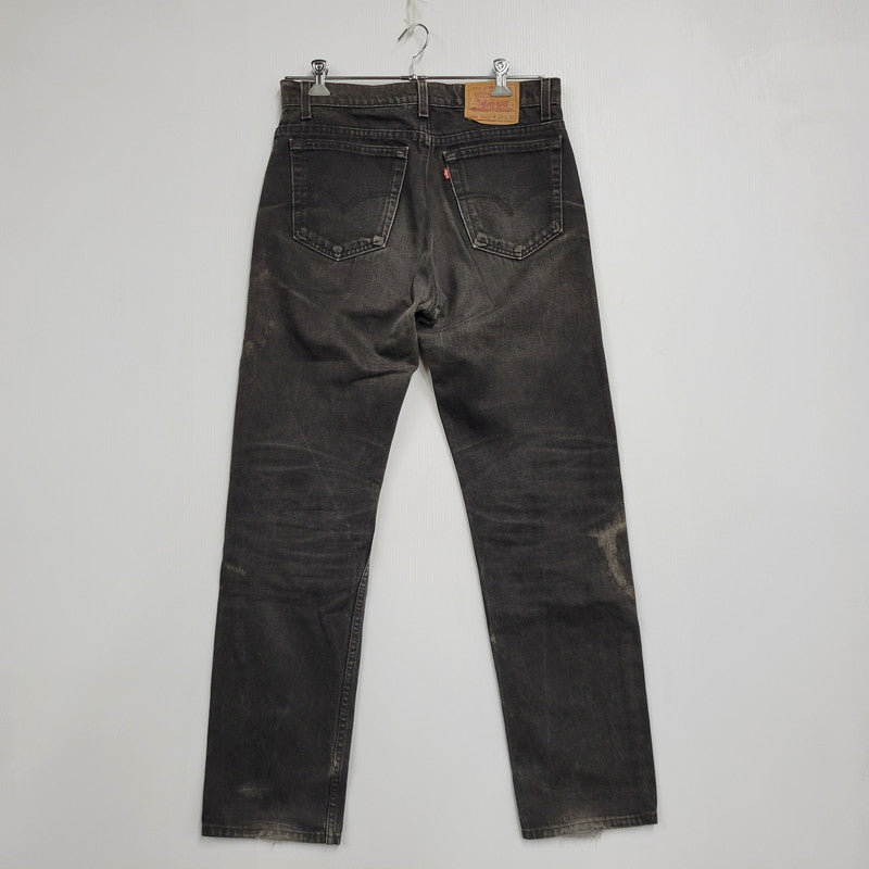 【中古品】【メンズ】 Levi's リーバイス 505 REGULAR FIT STRAIGHT LEG BLACK DENIM PANTS 00505-0260 レギュラーフィット デニムパンツ 刻印501 ジーンズ ズボン ボトムス 157-260805-ay-09-izu サイズ：34×32 カラー：ブラック 万代Net店