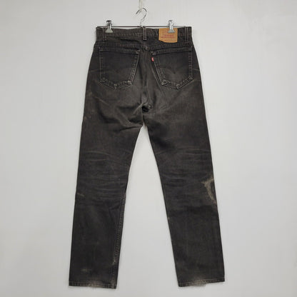 【中古品】【メンズ】 Levi's リーバイス 505 REGULAR FIT STRAIGHT LEG BLACK DENIM PANTS 00505-0260 レギュラーフィット デニムパンツ 刻印501 ジーンズ ズボン ボトムス 157-260805-ay-09-izu サイズ：34×32 カラー：ブラック 万代Net店