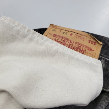 【中古品】【メンズ】 Levi's リーバイス 505 REGULAR FIT STRAIGHT LEG BLACK DENIM PANTS 00505-0260 レギュラーフィット デニムパンツ 刻印501 ジーンズ ズボン ボトムス 157-260805-ay-09-izu サイズ：34×32 カラー：ブラック 万代Net店