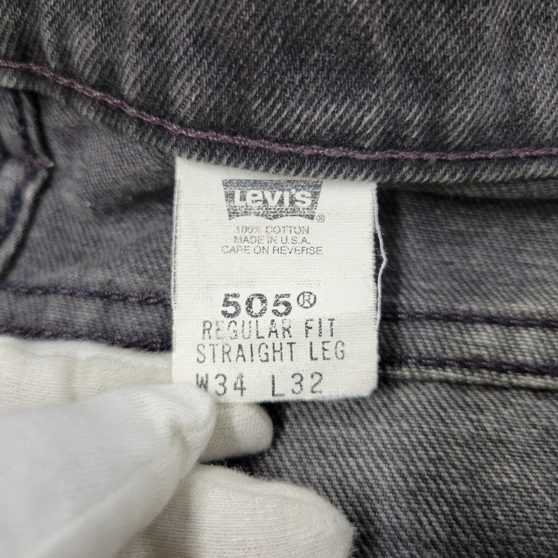【中古品】【メンズ】 Levi's リーバイス 505 REGULAR FIT STRAIGHT LEG BLACK DENIM PANTS 00505-0260 レギュラーフィット デニムパンツ 刻印501 ジーンズ ズボン ボトムス 157-260805-ay-09-izu サイズ：34×32 カラー：ブラック 万代Net店