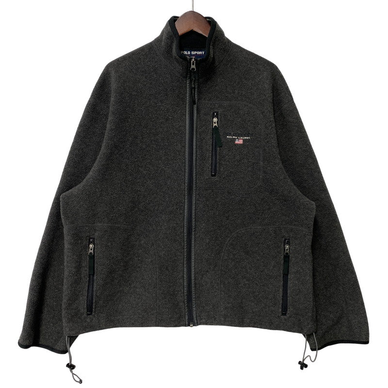 【中古品】【メンズ】 POLO SPORT RALPH LAUREN ポロ スポーツ ラルフローレン 90S FLEECE JACKET フリース ジャケット アウター 146-260807-ya-01-izu サイズ：LL カラー：チャコール 万代Net店