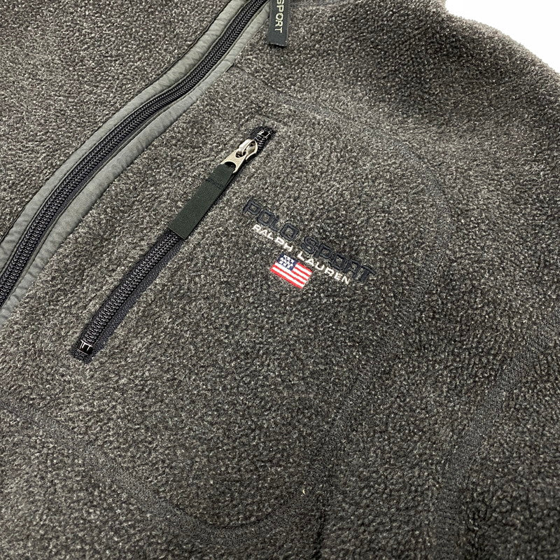 【中古品】【メンズ】 POLO SPORT RALPH LAUREN ポロ スポーツ ラルフローレン 90S FLEECE JACKET フリース ジャケット アウター 146-260807-ya-01-izu サイズ：LL カラー：チャコール 万代Net店