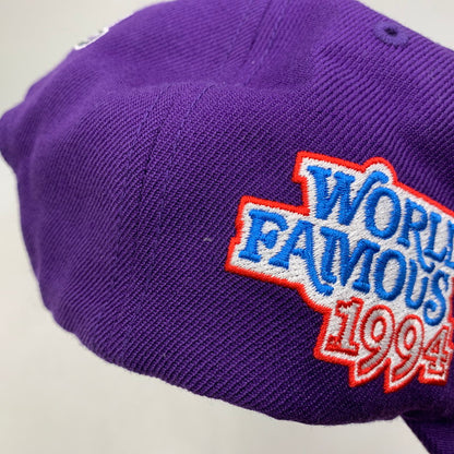 【中古美品】【メンズ/レディース】 SUPREME シュプリーム 26SS WORLD FAMOUS S LOGO 6-PANEL ワールド フェイマス エス ロゴ シックスパネル キャップ 帽子 185-260805-cs-01-izu サイズ：F カラー：パープル 万代Net店