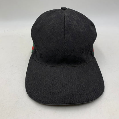 【中古品】【メンズ/レディース】 GUCCI グッチ 200035 KQWBG ORIGINAL GG CANVAS BASEBALL HAT オリジナル ジージー キャンバス ベースボール ハット キャップ 帽子 183-260805-cs-02-izu サイズ：M カラー：ブラック 万代Net店