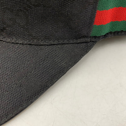 【中古品】【メンズ/レディース】 GUCCI グッチ 200035 KQWBG ORIGINAL GG CANVAS BASEBALL HAT オリジナル ジージー キャンバス ベースボール ハット キャップ 帽子 183-260805-cs-02-izu サイズ：M カラー：ブラック 万代Net店