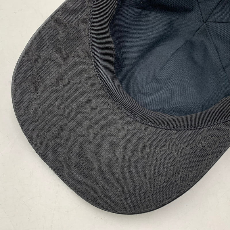 【中古品】【メンズ/レディース】 GUCCI グッチ 200035 KQWBG ORIGINAL GG CANVAS BASEBALL HAT オリジナル ジージー キャンバス ベースボール ハット キャップ 帽子 183-260805-cs-02-izu サイズ：M カラー：ブラック 万代Net店
