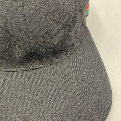【中古品】【メンズ/レディース】 GUCCI グッチ 200035 KQWBG ORIGINAL GG CANVAS BASEBALL HAT オリジナル ジージー キャンバス ベースボール ハット キャップ 帽子 183-260805-cs-02-izu サイズ：M カラー：ブラック 万代Net店