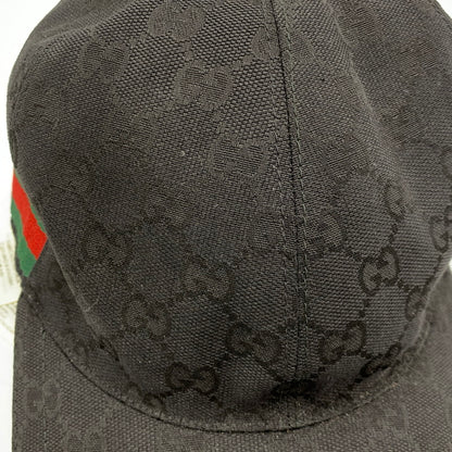 【中古品】【メンズ/レディース】 GUCCI グッチ 200035 KQWBG ORIGINAL GG CANVAS BASEBALL HAT オリジナル ジージー キャンバス ベースボール ハット キャップ 帽子 183-260805-cs-02-izu サイズ：M カラー：ブラック 万代Net店