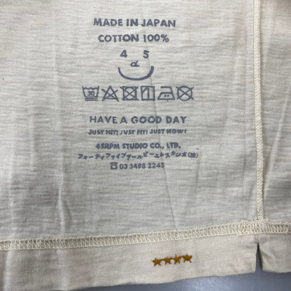 【中古品】【レディース】 45R フォーティーファイブアール 天笠ヒッピーフラワーロゴプリントの908オーシャン Tシャツ 半袖 トップス 168-260805-yn-03-izu サイズ：4 カラー：アイボリー 万代Net店