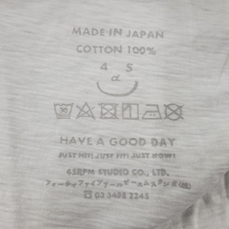 【中古品】【レディース】 45R フォーティーファイブアール 天竺の908オーシャン Tシャツ 半袖 トップス 170-260812-yn-02-izu サイズ：5 カラー：ホワイト 万代Net店